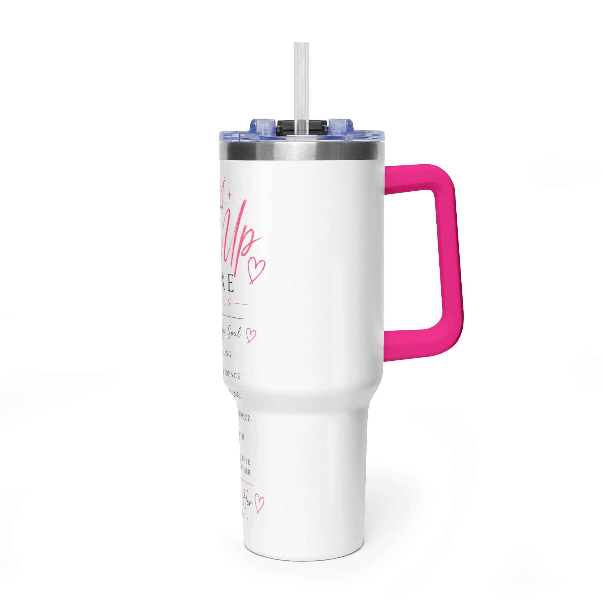 40oz Vacuum Tumbler — "Glow Up Luxe" Women’s Motivational Drinkware
