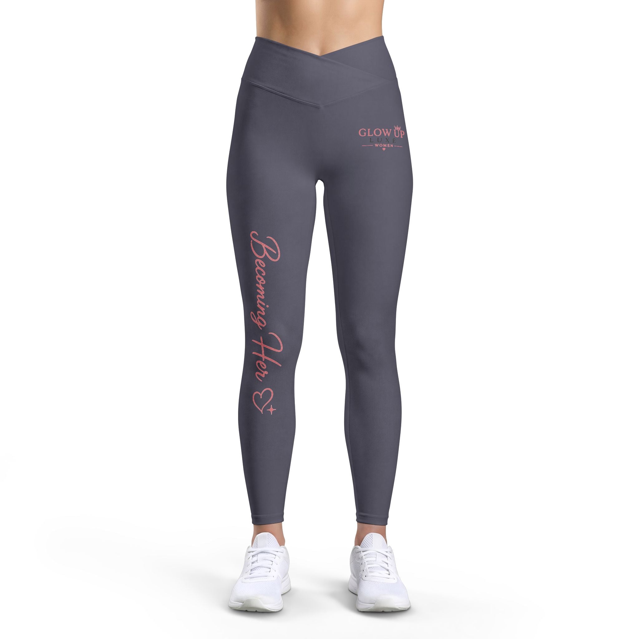 Women’s Luxe Leggings — 'Running Hero' Script Side Print, High-Waist Activewear