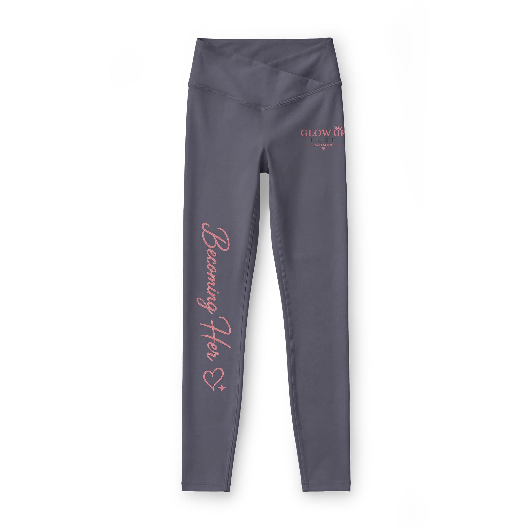 Women’s Luxe Leggings — 'Running Hero' Script Side Print, High-Waist Activewear