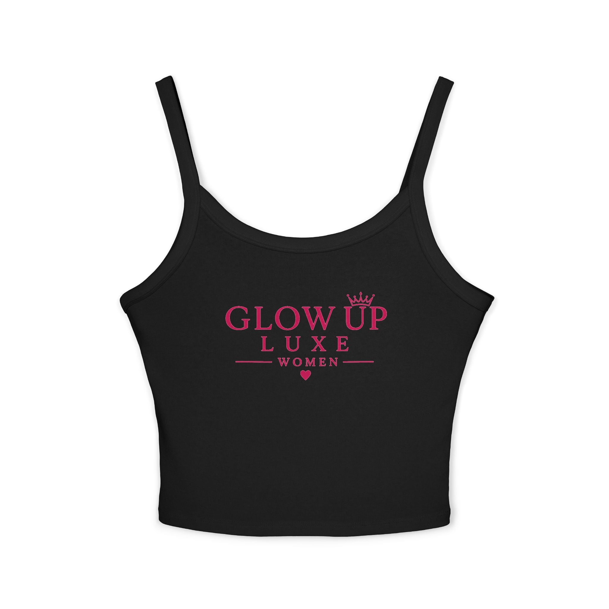 Spaghetti Tank Top — "Glow Up Luxe" Women's Crop Tank (Founding Member 2026)