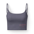 Luxe Glow-Up Women's Crop Bra — Strappy Sports Bra with 'Glow Up' Logo
