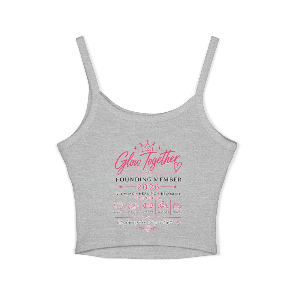 Spaghetti Tank Top — "Glow Up Luxe" Women's Crop Tank (Founding Member 2026)