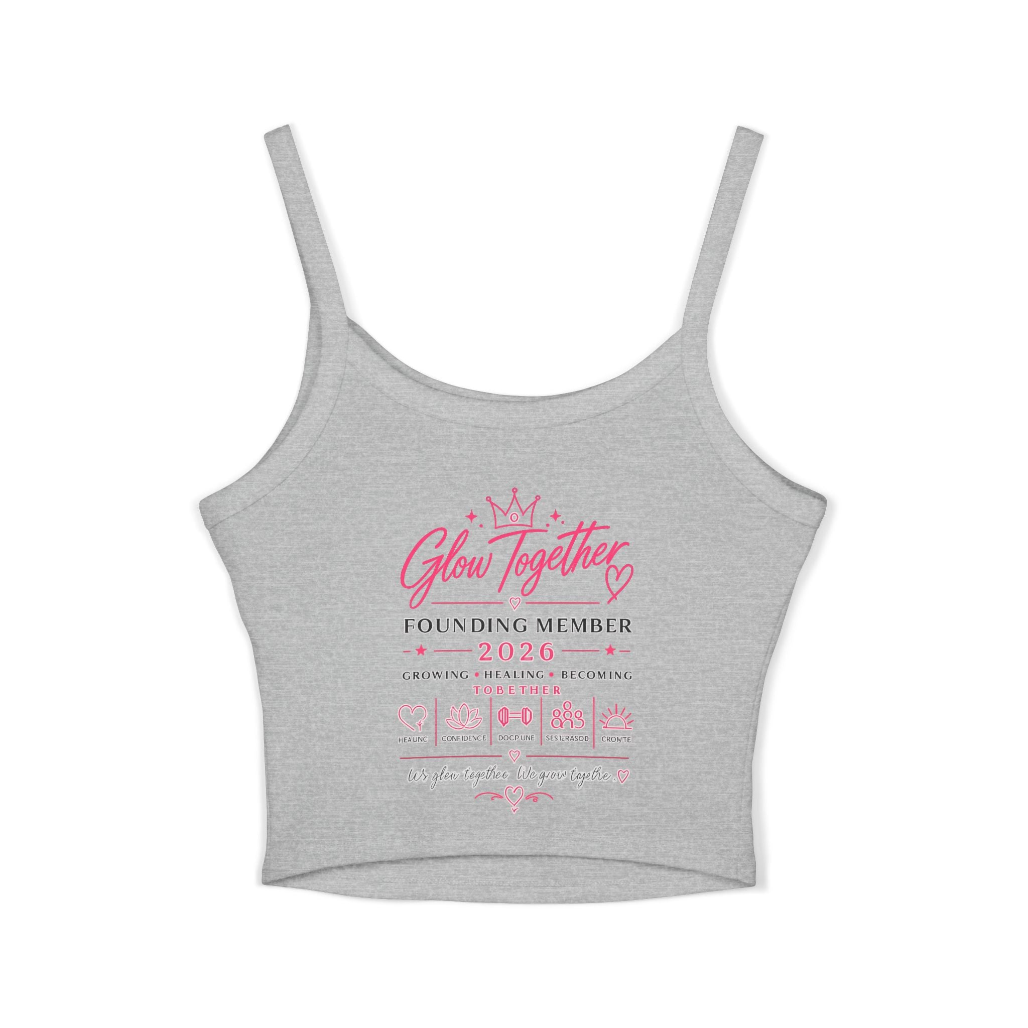 Spaghetti Tank Top — "Glow Up Luxe" Women's Crop Tank (Founding Member 2026)