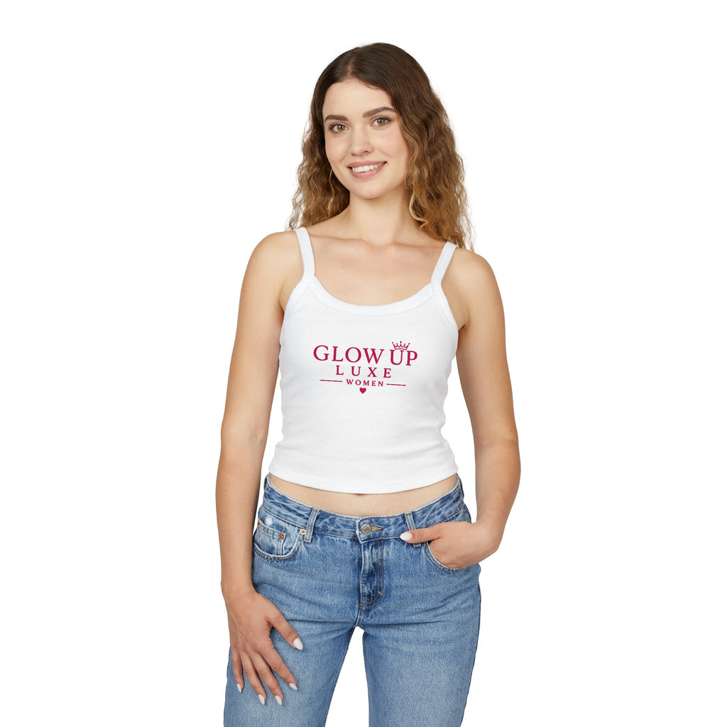 Spaghetti Tank Top — "Glow Up Luxe" Women's Crop Tank (Founding Member 2026)