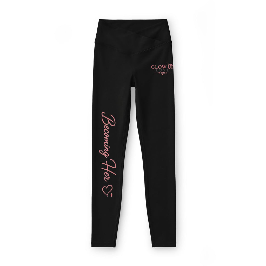 Women’s Luxe Leggings — 'Running Hero' Script Side Print, High-Waist Activewear