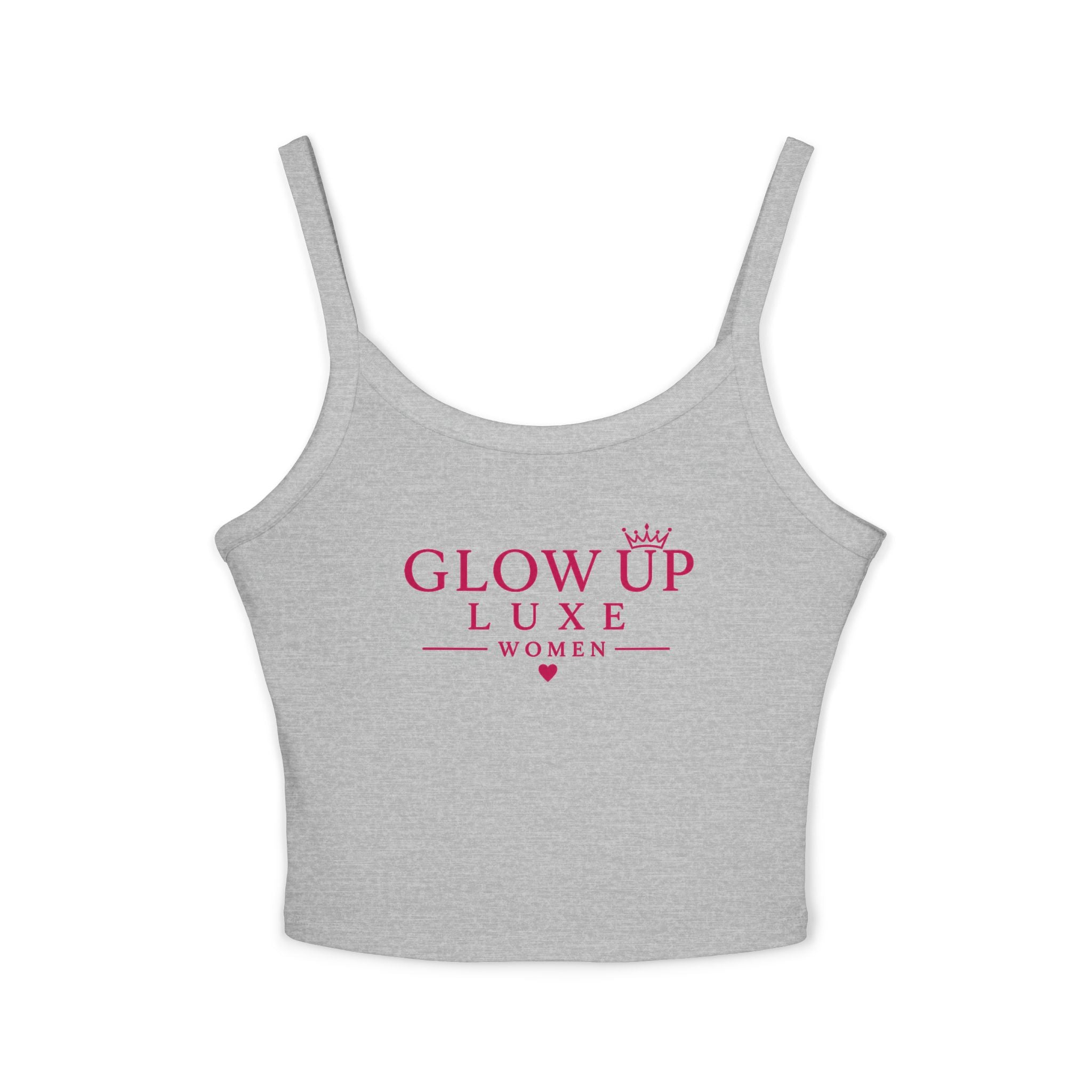 Spaghetti Tank Top — "Glow Up Luxe" Women's Crop Tank (Founding Member 2026)