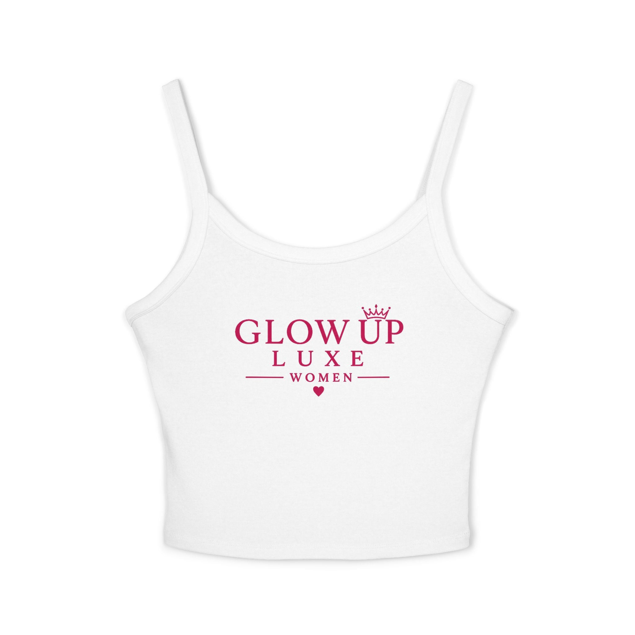 Spaghetti Tank Top — "Glow Up Luxe" Women's Crop Tank (Founding Member 2026)