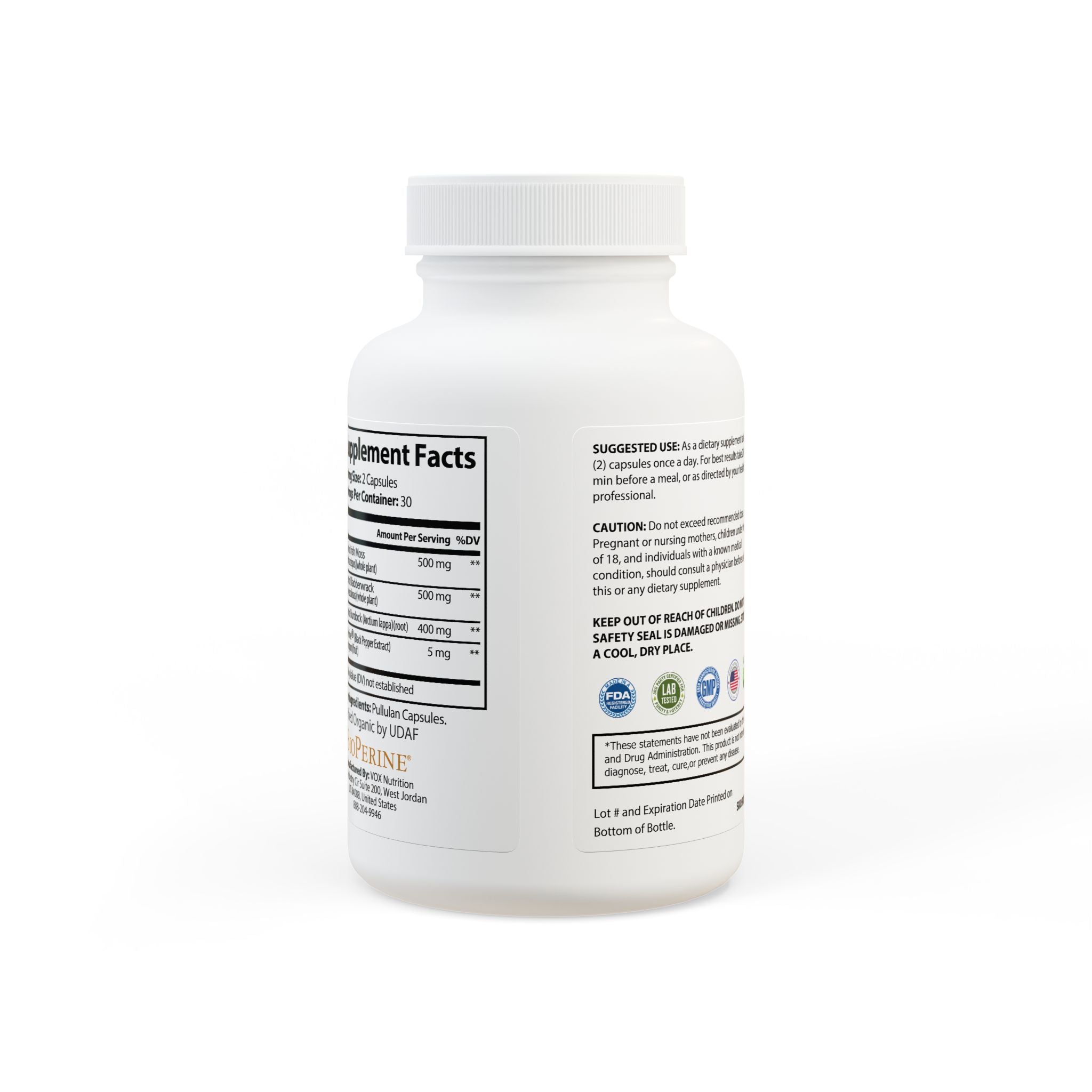 GlowUp Luxe Sea Moss Supplement (60 Capsules)