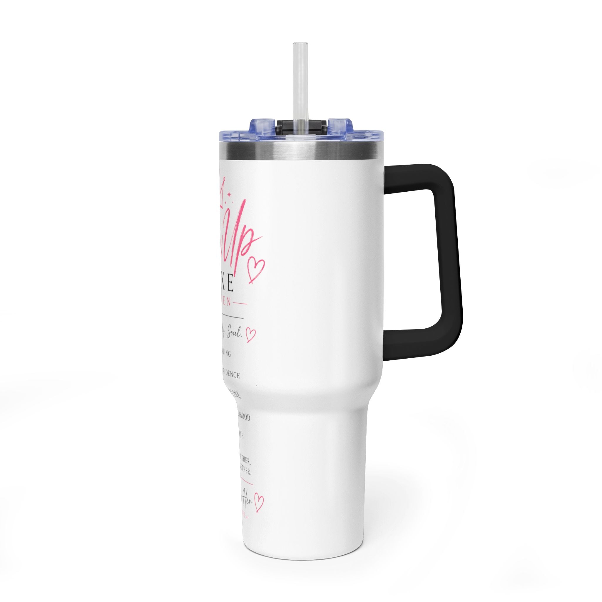 40oz Vacuum Tumbler — "Glow Up Luxe" Women’s Motivational Drinkware
