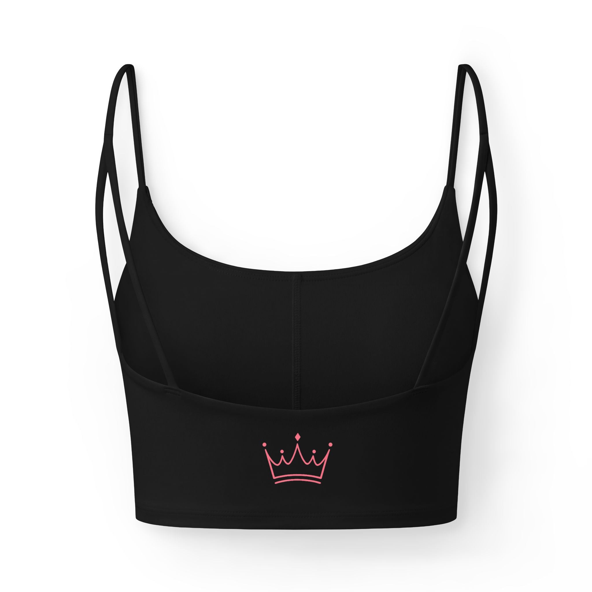 Luxe Glow-Up Women's Crop Bra — Strappy Sports Bra with 'Glow Up' Logo